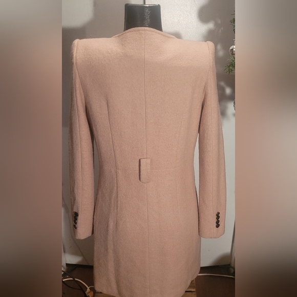 Pink Martini Collection Pale Rose Wool Blend Long Blazer M - Picture 5 of 7